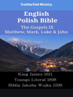 English Polish Bible - The Gospels IX - Matthew, Mark, Luke & John: King James 1611 - Youngs Literal 1898 - Biblia Jakuba Wujka 1599