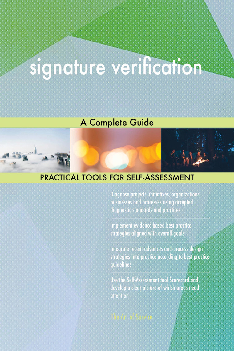 signature verification A Complete Guide by Gerardus Blokdyk - Ebook ...