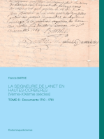 LA SEIGNEURIE DE LANET EN HAUTES-CORBIÈRES (Vème-XIXème siècles): TOME 6 : Documents 1710 - 1761