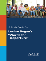 A Study Guide for Louise Bogan's "Words for Departure"