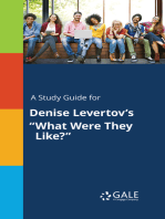 A Study Guide for Denise Levertov's "What Were They Like?"