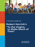 A Study Guide for Robert Herrick's "To the Virgins, to Make Much of Time"