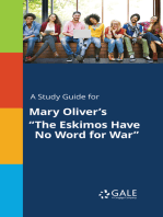 A Study Guide for Mary Oliver's "The Eskimos Have No Word for War"