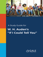 A Study Guide for W. H. Auden's "If I Could Tell You"