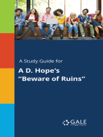 A Study Guide for A D. Hope's "Beware of Ruins"