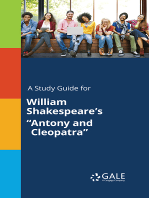 A Study Guide for William Shakespeare's "Antony and Cleopatra"