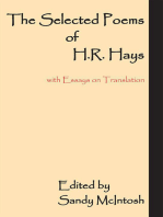 The Selected Poems of H.R. Hays: With Essays on Translation