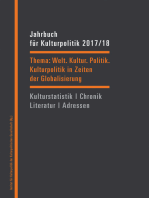 Jahrbuch für Kulturpolitik 2017/18: Welt. Kultur. Politik. - Kulturpolitik in Zeiten der Globalisierung