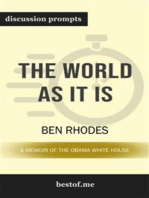 The World as It Is: A Memoir of the Obama White House: Discussion Prompts