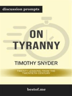 On Tyranny: Twenty Lessons from the Twentieth Century: Discussion Prompts