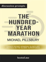 Summary: "The Hundred-Year Marathon: China's Secret Strategy to Replace America as the Global Superpower" by Michael Pillsbury | Discussion Prompts