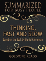 Thinking, Fast and Slow - Summarized for Busy People: Based on the Book by Daniel Kahneman