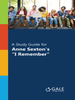 "A Study Guide for Anne Sexton's ""I Remember"""