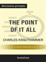 Summary: "The Point of It All: A Lifetime of Great Loves and Endeavors" by Charles Krauthammer | Discussion Prompts
