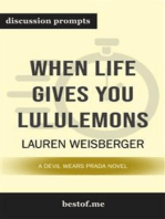 Summary: "When Life Gives You Lululemons" by Lauren Weisberger | Discussion Prompts