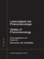 Lebendigkeit der Phänomenologie Vitality of Phenomenology