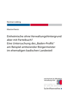 Einheimische ohne Verwaltungshintergrund aber mit Parteibuch?: Eine Untersuchung des "Baden-Profils" am Beispiel amtierender Bürgermeister im ehemaligen badischen Landesteil