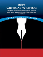 Best Critical Writing: Selections from Oscar Wilde, Samuel Johnson, Mark Twain, Matthew Arnold, Edgar Allan Poe, and Others