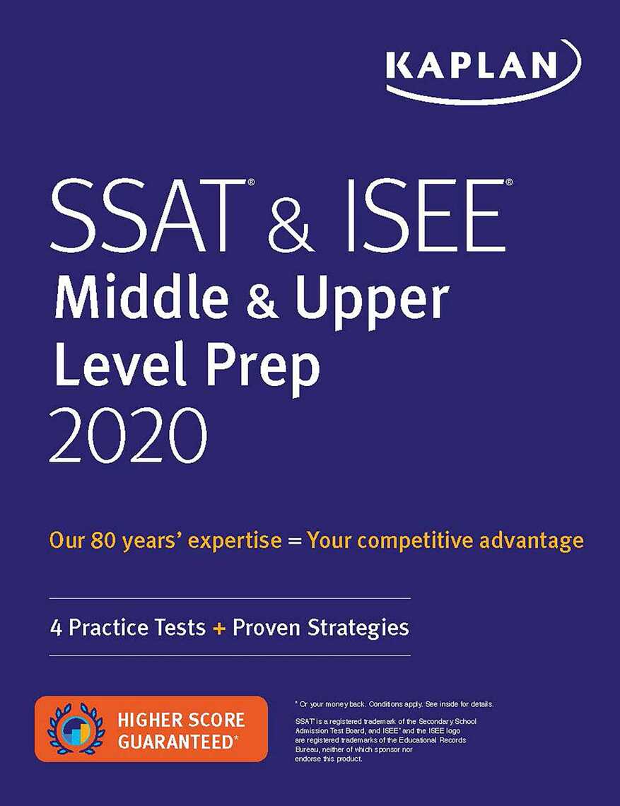 Read Ssat Isee Middle Upper Level Prep Online By Kaplan Test Prep Books