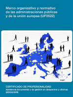 UF0522 - Marco organizativo y normativo de las administraciones públicas y de la unión europea