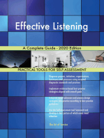 Effective Listening A Complete Guide - 2020 Edition