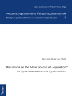 The Sharia as the Main Source of Legislation?: The Egyptian Debate on Article II of the Egyptian Constitution