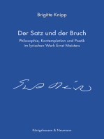 Der Satz und der Bruch: Philosophie, Kontemplation und Poetik im lyrischen Werk Ernst Meisters