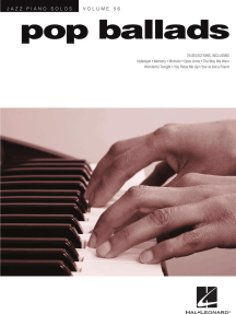 Pop Ballads: Jazz Piano Solos Series Volume 56