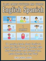 1 - Family - Flash Cards Pictures and Words English Spanish: 70 Cards - Spanish vocabulary learning flash cards with pictures for beginners