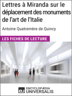 Lettres à Miranda sur le déplacement des monuments de l'art de l'Italie de Quatremère de Quincy: Les Fiches de lecture d'Universalis
