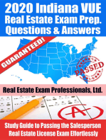 2020 Indiana VUE Real Estate Exam Prep Questions & Answers: Study Guide to Passing the Salesperson Real Estate License Exam Effortlessly