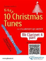 Bb Clarinet 4 or bass part of "10 Easy Christmas Tunes" for Clarinet Quartet