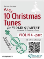 Violin 4 part of "10 Easy Christmas Tunes" for Violin Quartet