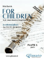 Flute 1 part of "For Children" by Bartók for Flute Quartet