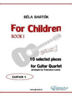 Guitar 1 part of "For Children" by Bartók for Guitar Quartet