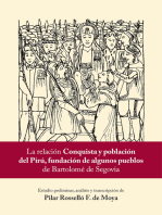 La relación "Conquista y población del Pirú, fundación de algunos pueblos" de Bartolomé de Segovia