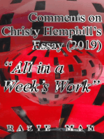 Comments on Christy Hemphill’s Essay (2019) "All in a Week’s Work"
