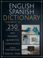 Inglés Español Diccionario Temático V: 250 palabras esenciales sobre cuarentena, coronavirus, transmisión de virus, pandemia y términos médicos