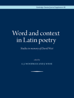 Word and context in Latin poetry: Studies in memory of David West