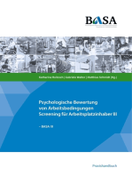 BASA: Psychologische Bewertung von Arbeitsbedingungen - Screening für Arbeitsplatzinhaber III