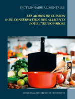 Dictionnaire alimentaire des modes de cuisson et de conservation des aliments pour le traitement diététique de l'ostéoporose