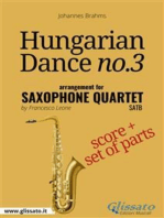 Hungarian Dance no.3 - Saxophone Quartet Score & Parts