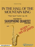 In the Hall of the Mountain King - Saxophone Quartet score & parts: "Peer Gynt" Suite I op.46