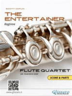 The Entertainer - Flute Quartet score & parts: Ragtime