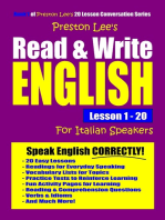 Preston Lee's Read & Write English Lesson 1: 20 For Italian Speakers