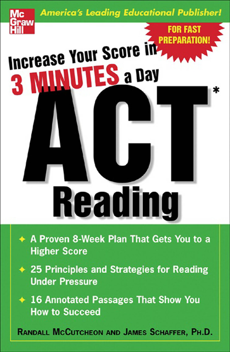 Increase Your Score In 3 Minutes A Day: ACT Reading by Randall ...