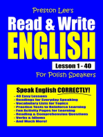 Preston Lee's Read & Write English Lesson 1: 40 For Polish Speakers