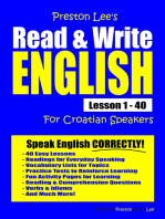 Preston Lee's Read & Write English Lesson 1: 40 For Croatian Speakers