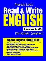 Preston Lee's Read & Write English Lesson 1: 40 For Khmer Speakers