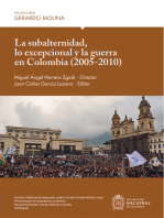 La subalternidad, lo excepcional y la guerra en Colombia (2005-2010)